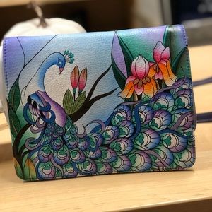 Anna by Anuschka cross body purse **hand painted**